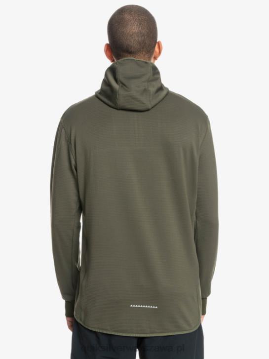 mężczyźni Quiksilver bluza polarowa z kapturem i zamkiem ćwiartkowym o stromej końcówce 4DBV1874 liść winogronowy
