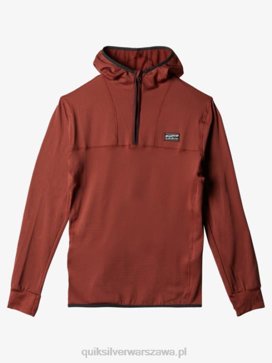 mężczyźni Quiksilver bluza polarowa z kapturem i zamkiem ćwiartkowym o stromej końcówce 4DBV1875 mahoń