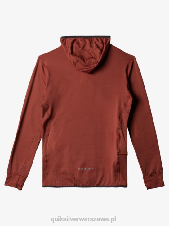 mężczyźni Quiksilver bluza polarowa z kapturem i zamkiem ćwiartkowym o stromej końcówce 4DBV1875 mahoń