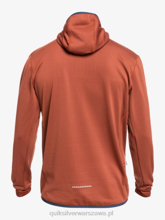mężczyźni Quiksilver bluza polarowa z kapturem i zamkiem ćwiartkowym o stromej końcówce 4DBV1875 mahoń