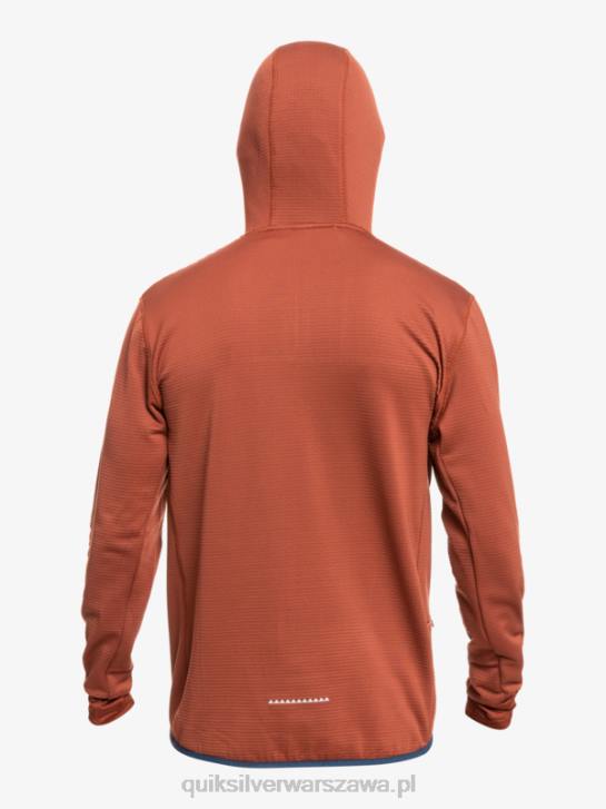 mężczyźni Quiksilver bluza polarowa z kapturem i zamkiem ćwiartkowym o stromej końcówce 4DBV1875 mahoń