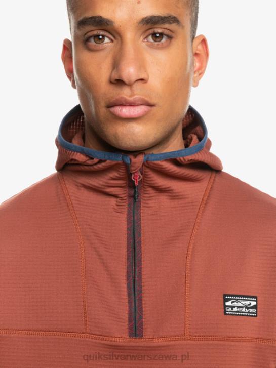 mężczyźni Quiksilver bluza polarowa z kapturem i zamkiem ćwiartkowym o stromej końcówce 4DBV1875 mahoń