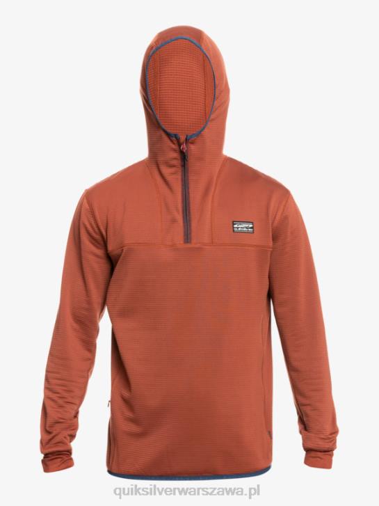 mężczyźni Quiksilver bluza polarowa z kapturem i zamkiem ćwiartkowym o stromej końcówce 4DBV1875 mahoń