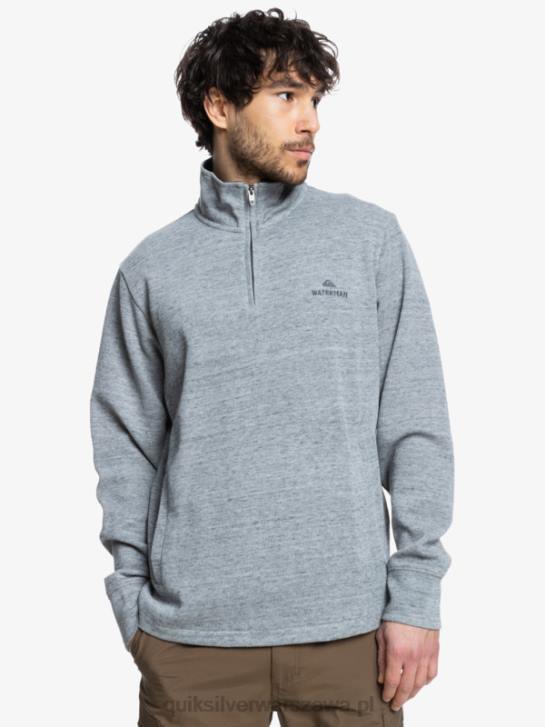 mężczyźni Quiksilver bluza waterman pointsurf zapinana na zamek imitujący dekolt 4DBV1800 jasnoszary wrzos
