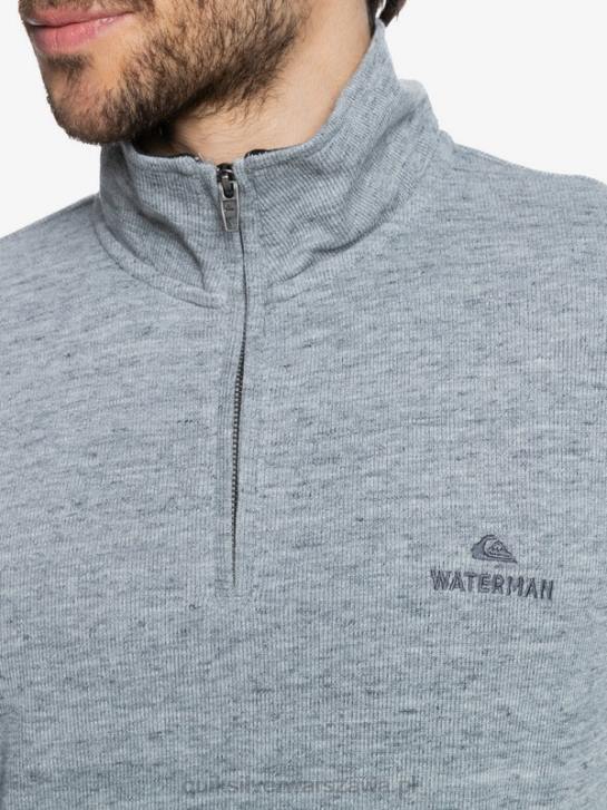 mężczyźni Quiksilver bluza waterman pointsurf zapinana na zamek imitujący dekolt 4DBV1800 jasnoszary wrzos