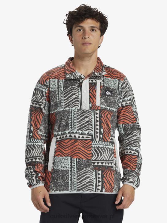 mężczyźni Quiksilver bluza z polaru No Destination Snap 4DBV1041 wydmuchany świeży łosoś
