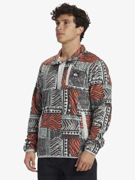 mężczyźni Quiksilver bluza z polaru No Destination Snap 4DBV1041 wydmuchany świeży łosoś