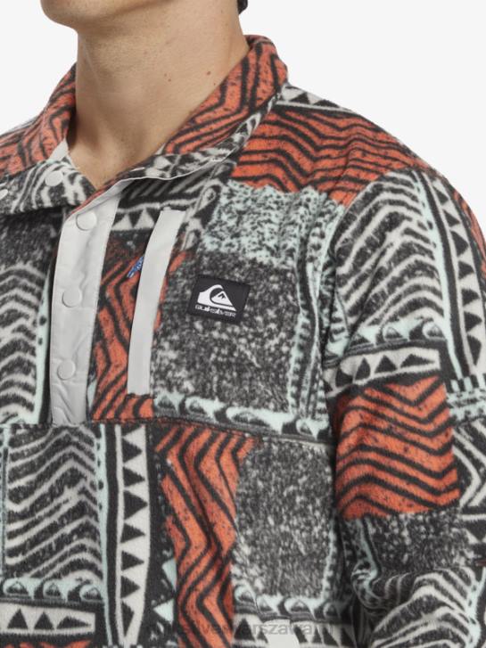 mężczyźni Quiksilver bluza z polaru No Destination Snap 4DBV1041 wydmuchany świeży łosoś