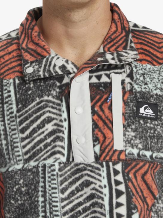 mężczyźni Quiksilver bluza z polaru No Destination Snap 4DBV1041 wydmuchany świeży łosoś