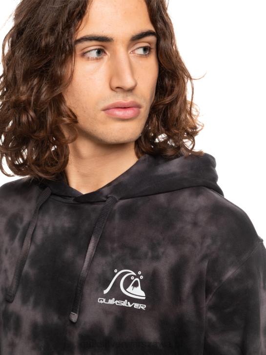mężczyźni Quiksilver mętna bluza z kapturem tie-dye 4DBV1503 czarny mętny tie-dye