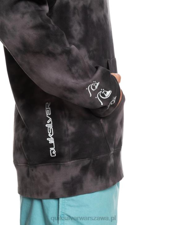 mężczyźni Quiksilver mętna bluza z kapturem tie-dye 4DBV1503 czarny mętny tie-dye