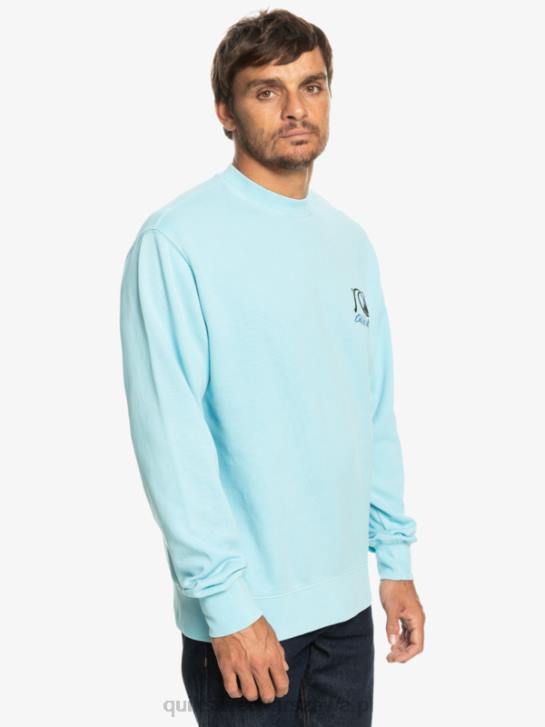 mężczyźni Quiksilver neonowa bluza z kapturem 4DBV1057 niebieskie niebo