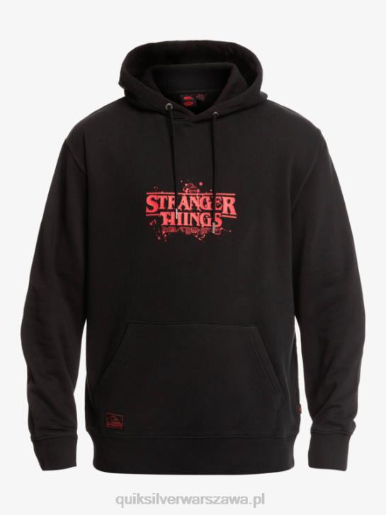 mężczyźni Quiksilver x Stranger Oficjalna bluza z kapturem z logo rzeczy 4DBV1806 czarny