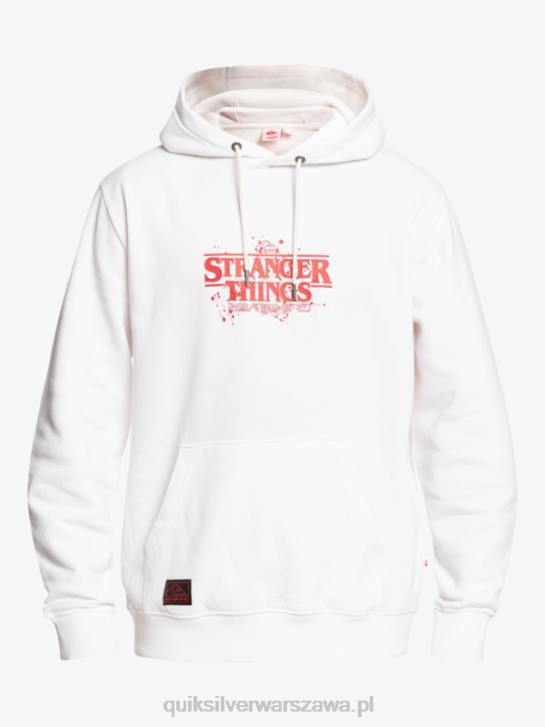 mężczyźni Quiksilver x Stranger Oficjalna bluza z kapturem z logo rzeczy 4DBV1807 biały
