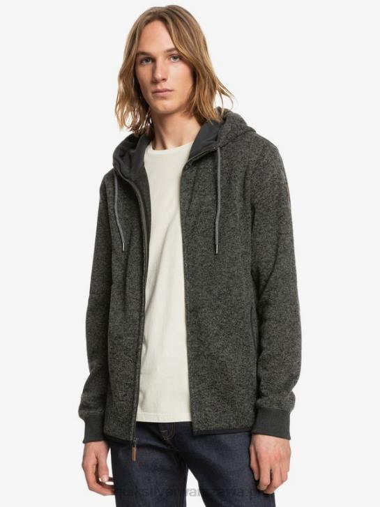 mężczyźni Quiksilver zapinana na zamek bluza firmy keller 4DBV1480 ciemnoszary wrzos