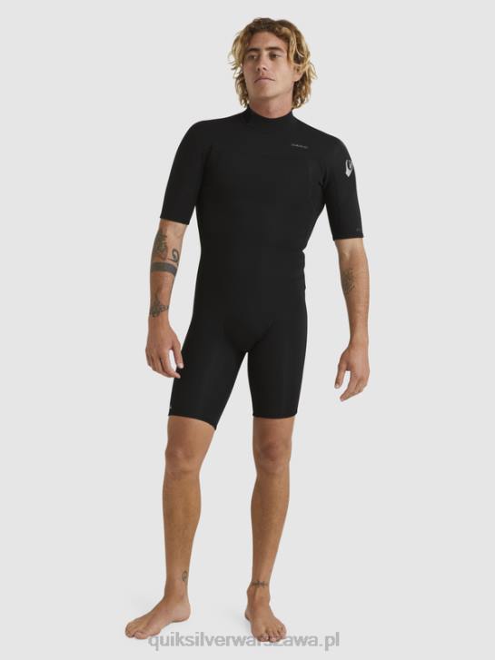 mężczyźni Quiksilver Kombinezon wiosenny z krótkimi rękawami i zamkiem błyskawicznym z tyłu o grubości 2/2 mm 4DBV1432 czarny