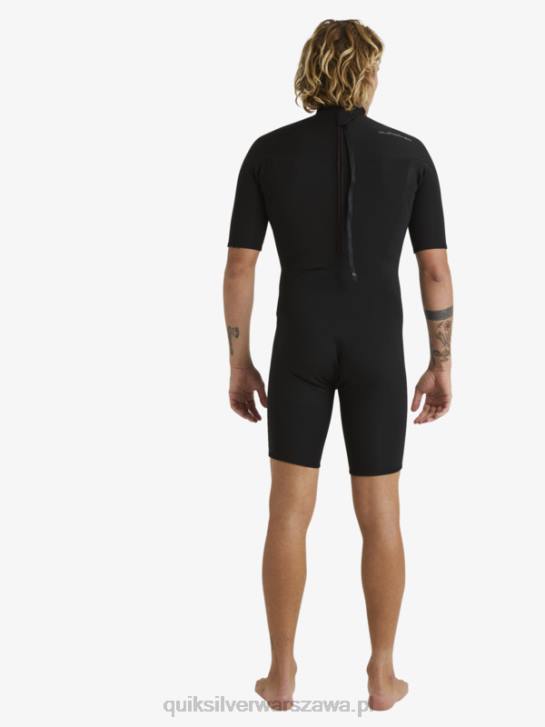 mężczyźni Quiksilver Kombinezon wiosenny z krótkimi rękawami i zamkiem błyskawicznym z tyłu o grubości 2/2 mm 4DBV1432 czarny