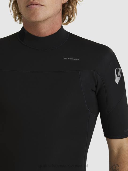 mężczyźni Quiksilver Kombinezon wiosenny z krótkimi rękawami i zamkiem błyskawicznym z tyłu o grubości 2/2 mm 4DBV1432 czarny