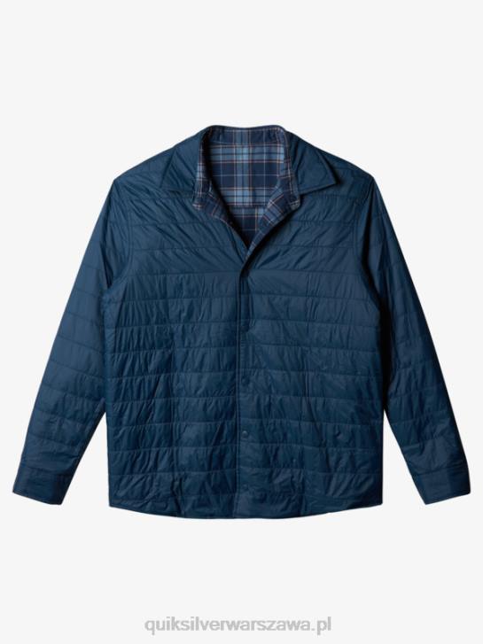 mężczyźni Quiksilver Dwustronna koszula flanelowa z izolacją Free Climb 4DBV1702 niebieska insygnia swobodnej wspinaczki