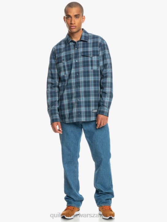 mężczyźni Quiksilver Dwustronna koszula flanelowa z izolacją Free Climb 4DBV1702 niebieska insygnia swobodnej wspinaczki