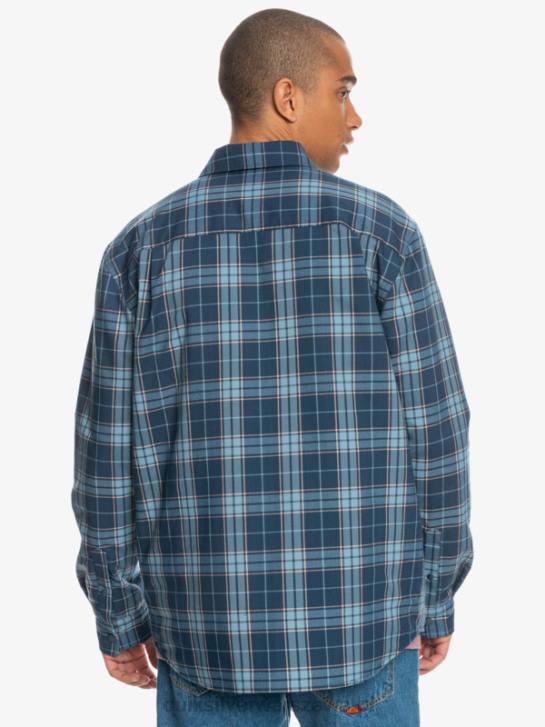 mężczyźni Quiksilver Dwustronna koszula flanelowa z izolacją Free Climb 4DBV1702 niebieska insygnia swobodnej wspinaczki