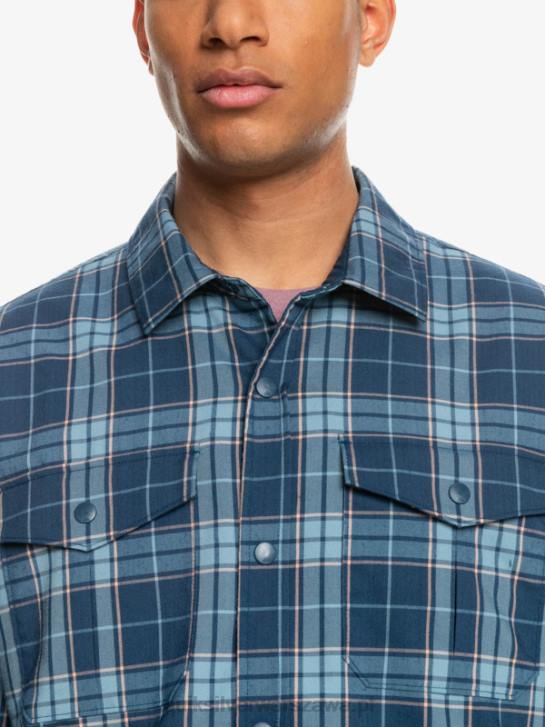 mężczyźni Quiksilver Dwustronna koszula flanelowa z izolacją Free Climb 4DBV1702 niebieska insygnia swobodnej wspinaczki