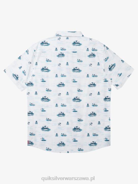mężczyźni Quiksilver Hawaii Lost at Sea Koszulka z krótkim rękawem 4DBV1725 biały