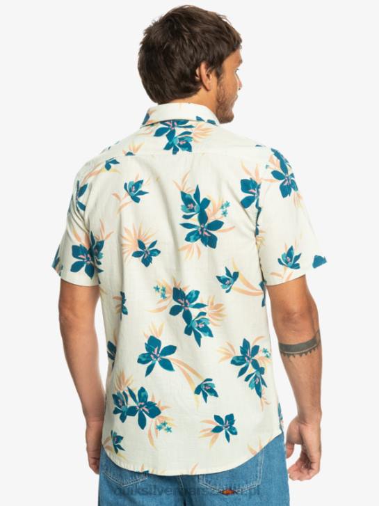 mężczyźni Quiksilver Holidazowa koszula z krótkim rękawem 4DBV1088 brzoza holowana