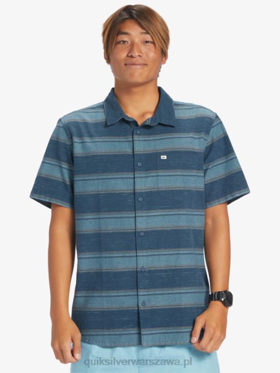 mężczyźni Quiksilver Koszulka Cali Sunrise z krótkim rękawem 4DBV446 kalifornijska marynarka wojenna o północy
