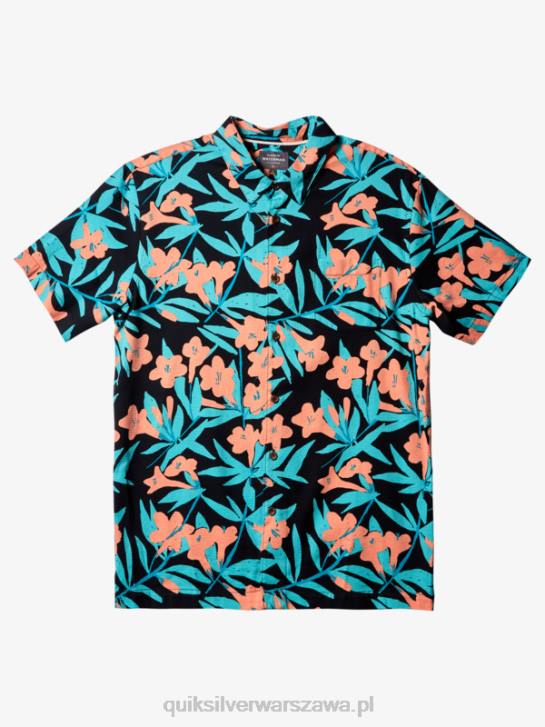 mężczyźni Quiksilver Koszulka Waterman Around Bush z krótkim rękawem 4DBV474 czarne wokół krzaka