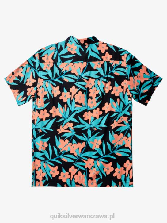 mężczyźni Quiksilver Koszulka Waterman Around Bush z krótkim rękawem 4DBV474 czarne wokół krzaka