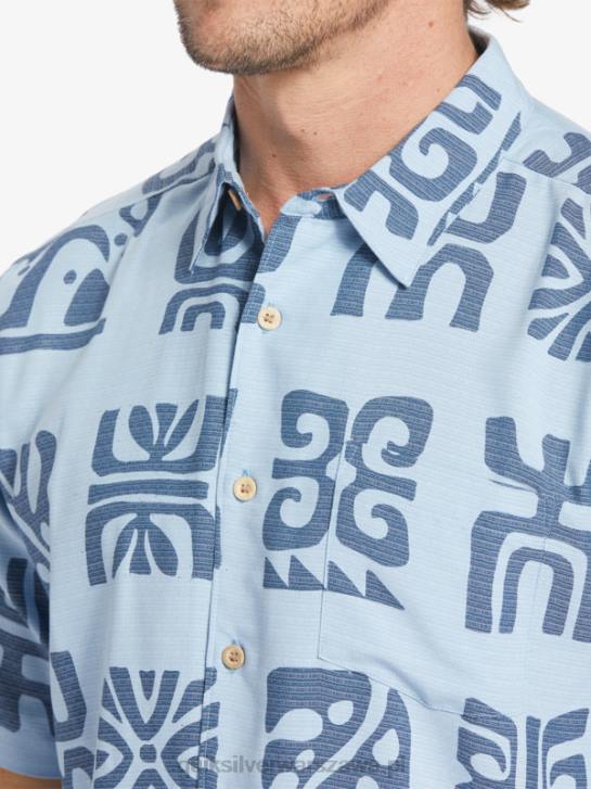 mężczyźni Quiksilver Koszulka Waterman Channel Paddle z krótkim rękawem 4DBV457 wiosło niebieskiego kanału zmierzchu