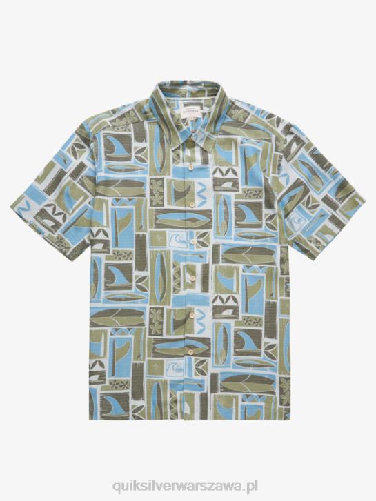 mężczyźni Quiksilver Koszulka Waterman Kapua z krótkim rękawem 4DBV1890 zakurzona oliwkowa kapua