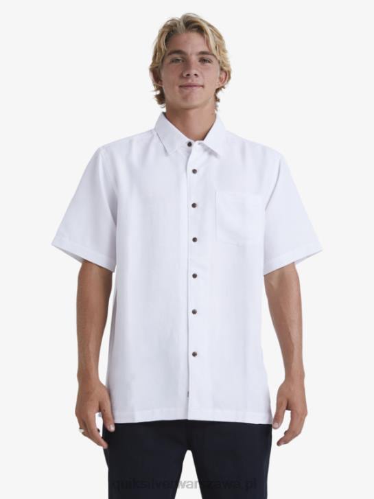 mężczyźni Quiksilver Koszulka Waterman Manele Bay z krótkim rękawem 4DBV799 biały