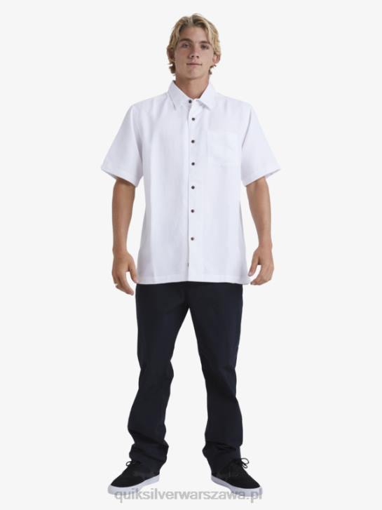 mężczyźni Quiksilver Koszulka Waterman Manele Bay z krótkim rękawem 4DBV799 biały