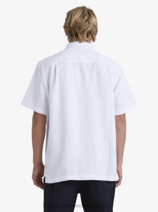mężczyźni Quiksilver Koszulka Waterman Manele Bay z krótkim rękawem 4DBV799 biały