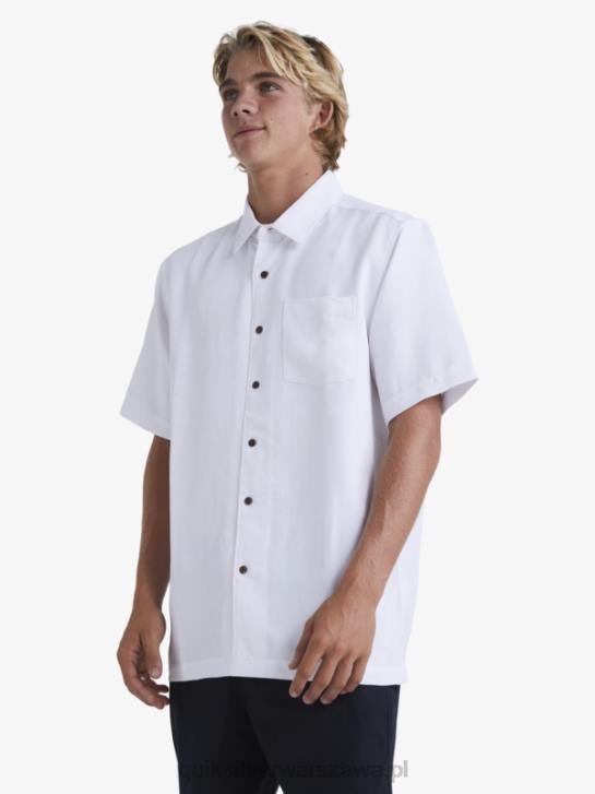 mężczyźni Quiksilver Koszulka Waterman Manele Bay z krótkim rękawem 4DBV799 biały