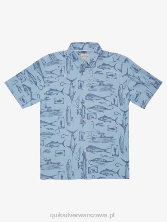 mężczyźni Quiksilver Koszulka Waterman Slack Line z krótkim rękawem 4DBV1218 ciemnoniebieska luźna linia