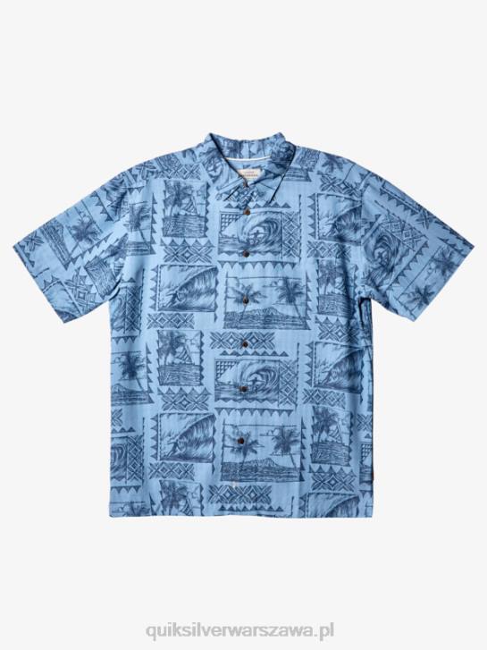 mężczyźni Quiksilver Koszulka Waterman Surf Trippers z krótkim rękawem 4DBV434 dusk blue surf tripery