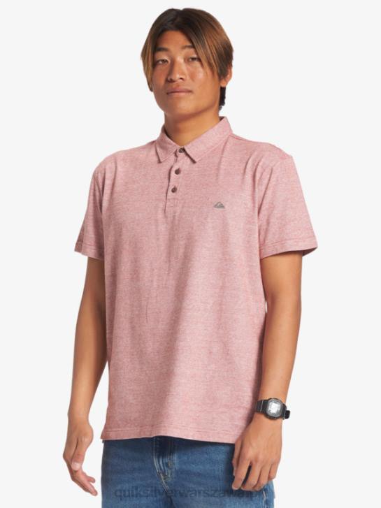 mężczyźni Quiksilver Koszulka polo z krótkim rękawem Sunset Cruise 4DBV478 czerwona ochra
