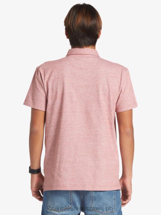 mężczyźni Quiksilver Koszulka polo z krótkim rękawem Sunset Cruise 4DBV478 czerwona ochra