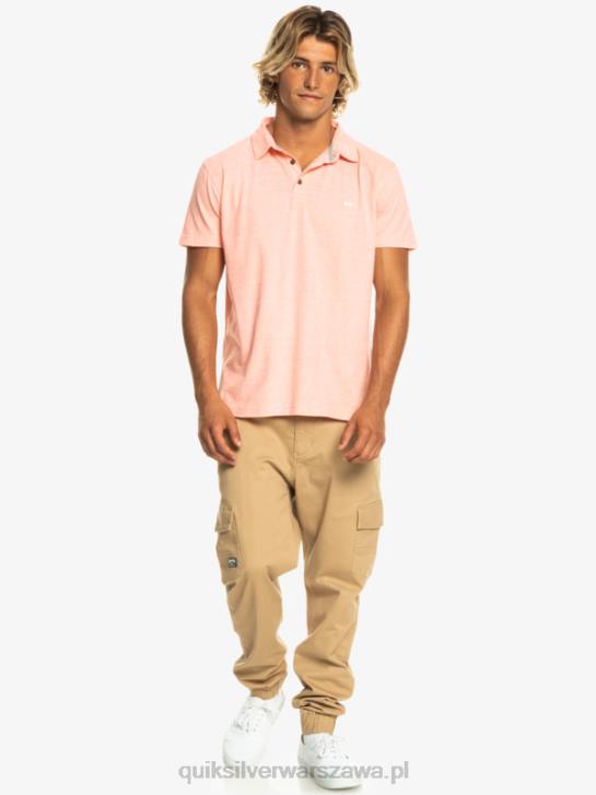 mężczyźni Quiksilver Koszulka polo z krótkim rękawem Sunset Cruise 4DBV480 świeży łosoś
