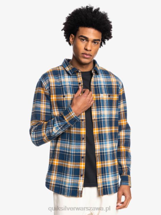 mężczyźni Quiksilver Nieustraszona flanelowa koszula z długim rękawem odkrywcy 4DBV1770 insygnia niebieski nieustraszony