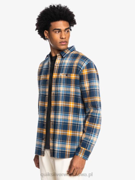 mężczyźni Quiksilver Nieustraszona flanelowa koszula z długim rękawem odkrywcy 4DBV1770 insygnia niebieski nieustraszony