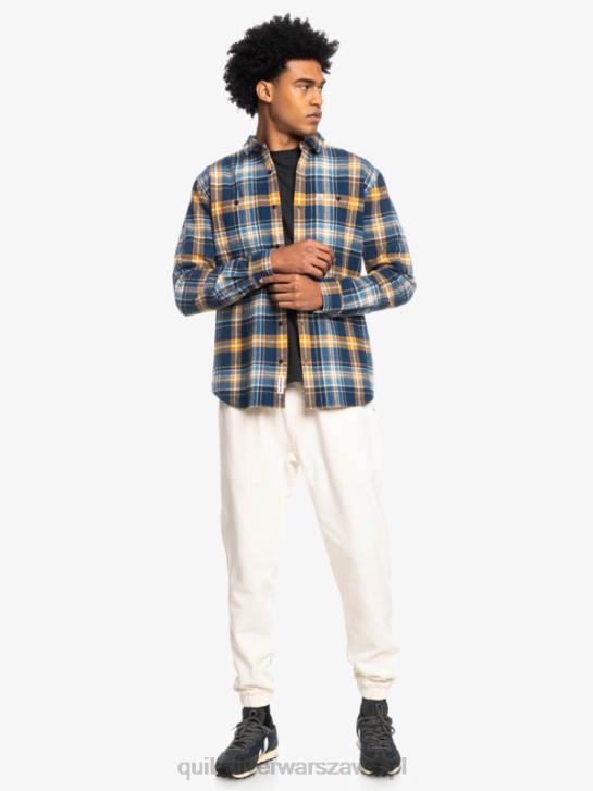 mężczyźni Quiksilver Nieustraszona flanelowa koszula z długim rękawem odkrywcy 4DBV1770 insygnia niebieski nieustraszony