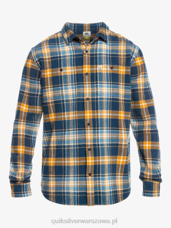 mężczyźni Quiksilver Nieustraszona flanelowa koszula z długim rękawem odkrywcy 4DBV1770 insygnia niebieski nieustraszony