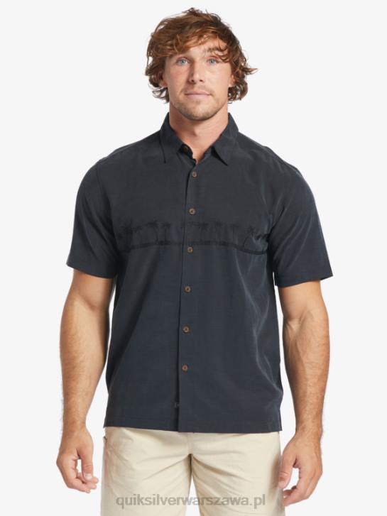 mężczyźni Quiksilver Waterman Tahiti Palms Premium przeciwzmarszczkowa koszula 4DBV868 czarny