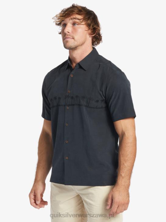 mężczyźni Quiksilver Waterman Tahiti Palms Premium przeciwzmarszczkowa koszula 4DBV868 czarny