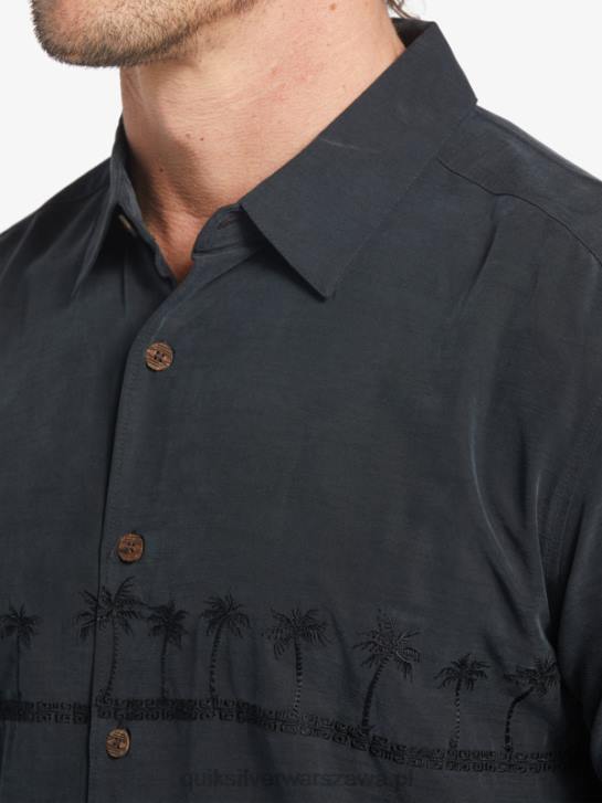 mężczyźni Quiksilver Waterman Tahiti Palms Premium przeciwzmarszczkowa koszula 4DBV868 czarny