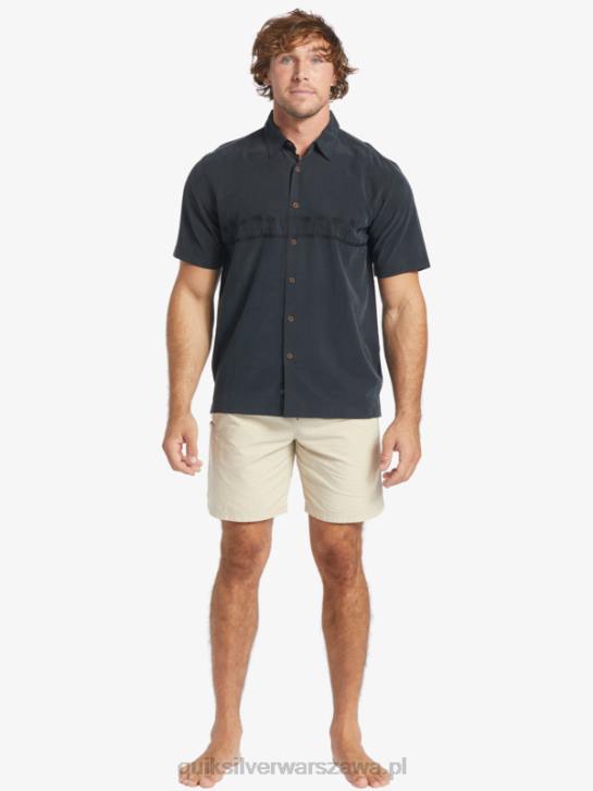 mężczyźni Quiksilver Waterman Tahiti Palms Premium przeciwzmarszczkowa koszula 4DBV868 czarny